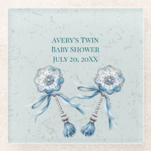 Dessous-de-verre En Verre Boho Blue Baby Rattle