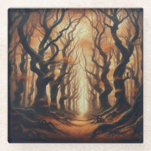 Dessous-de-verre En Verre Bois d'automne gothique