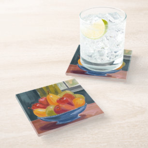 Dessous-de-verre En Verre Bol de peinture à l'aquarelle de fruits