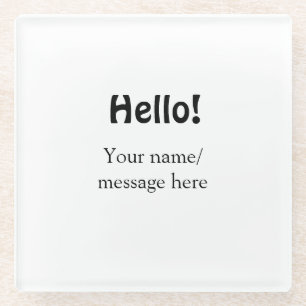 Dessous-de-verre En Verre Bonjour ajouter un message de nom simple minimum é
