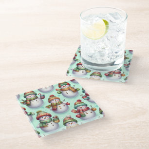Dessous-de-verre En Verre Bonshommes de neige idiots