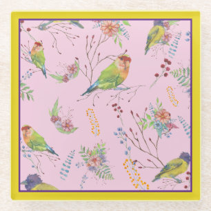 Dessous-de-verre En Verre Botanique oiseau