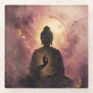 Dessous-de-verre En Verre Bouddha mystique   Méditation zen