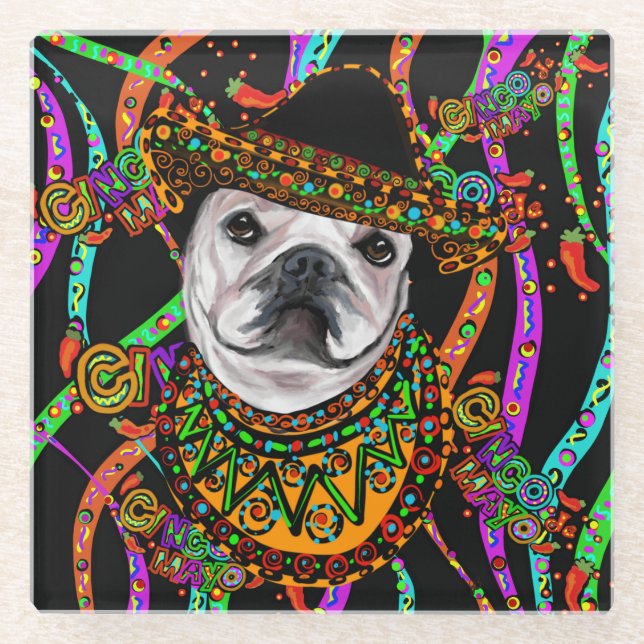 Dessous-de-verre En Verre Bouledogue  (Devant)