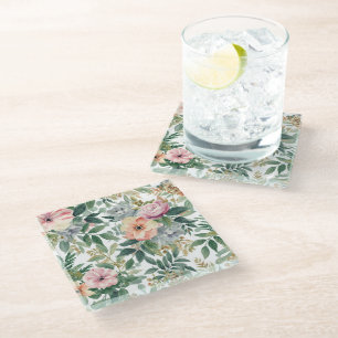 Dessous-de-verre En Verre Bouquet botanique aquarelle feuilles d'eucalyptus