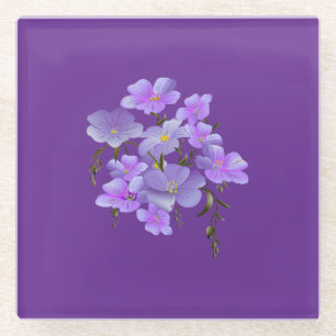 Dessous-de-verre En Verre Bouquet floral couleur Lilac