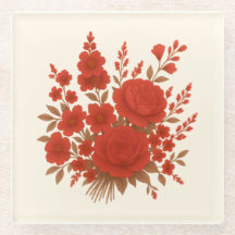 Bouquet floral rouge élégant avec roses romantique