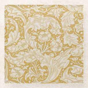 Dessous-de-verre En Verre Bouton de Bachelier en or de William Morris Floral