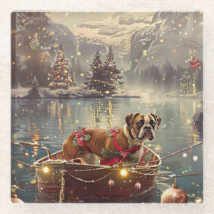 Dessous-de-verre En Verre Boxer Christmas Festive Voyage