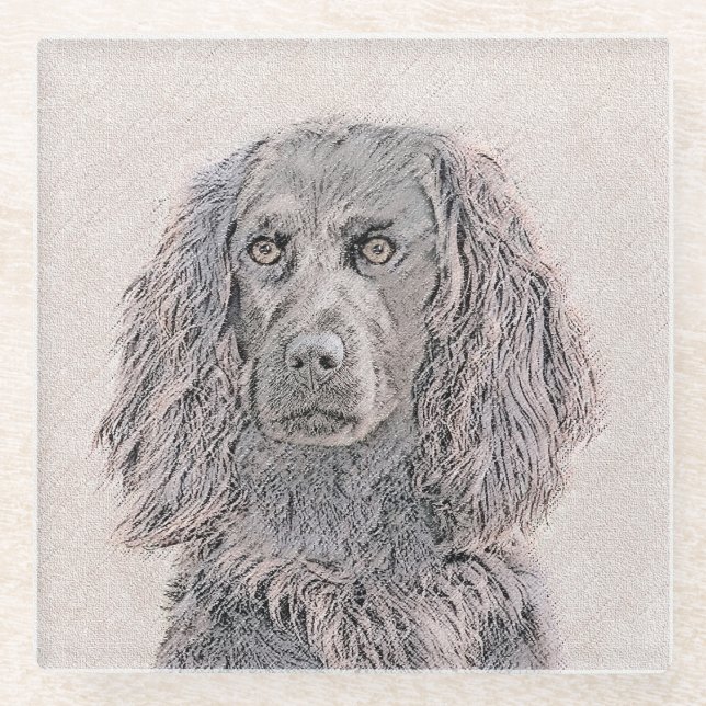 Dessous-de-verre En Verre Boykin Peinture Espagnole - Cute Original Chien Ar (Devant)