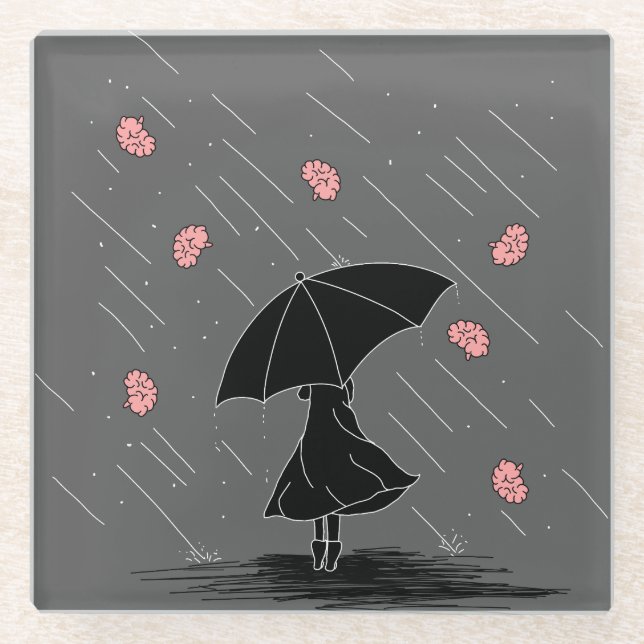 Dessous-de-verre En Verre Brainstorm Pun (Devant)