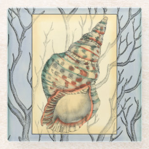 Dessous-de-verre En Verre Branches de coquillage et d'arbre