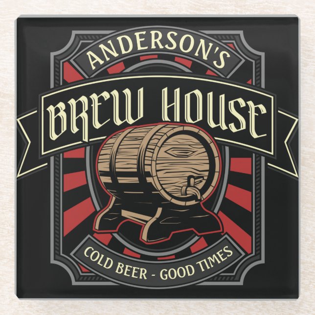 Dessous-de-verre En Verre Brasserie personnalisée Étiquette Bière Brasserie  (Devant)