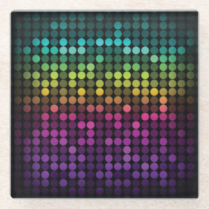 Dessous-de-verre En Verre Bright Multicolor Vintage Art Abstrait