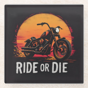 Dessous-de-verre En Verre Brite-T Motorcycle Ride or Die 0019613