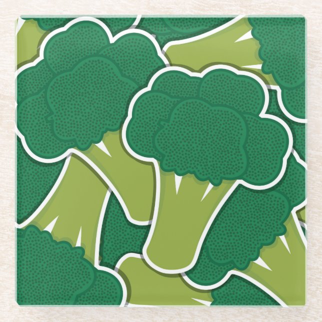 Dessous-de-verre En Verre Brocoli (Devant)