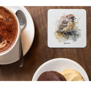 Dessous-de-verre En Verre Bruant rustique, personnalisé