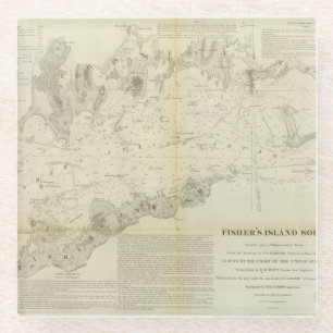 Dessous-de-verre En Verre Bruit de l'île de Fisher