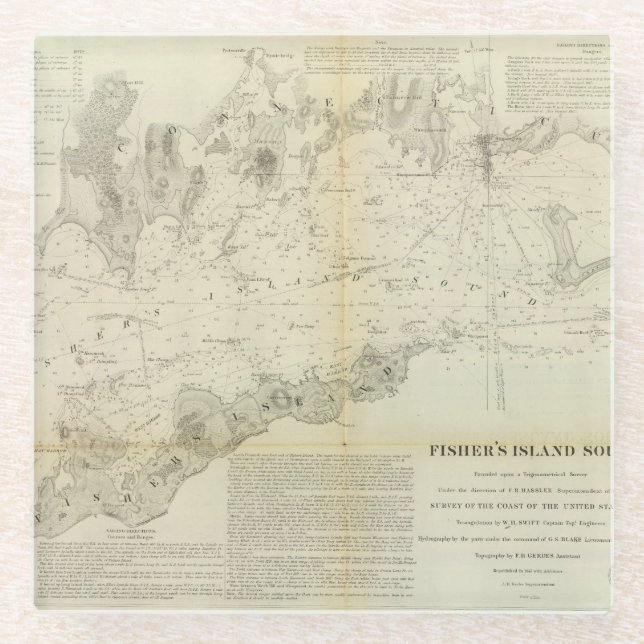 Dessous-de-verre En Verre Bruit de l'île de Fisher (Devant)