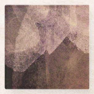 Dessous-de-verre En Verre Brun rose abstrait peinture pinceau art