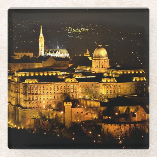 Dessous-de-verre En Verre Budapest at Night (Devant)