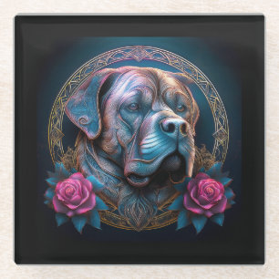 Dessous-de-verre En Verre Bull Mastiff Passe Par Un Portail De Temps