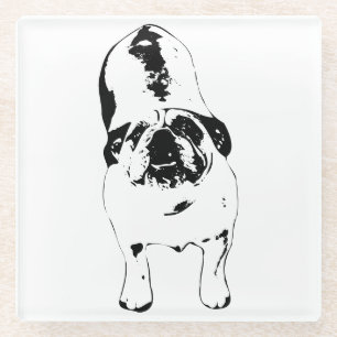 Dessous-de-verre En Verre Bulldog (Chien d'affaires) : cherchez vers le haut