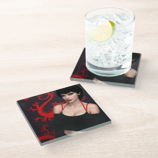 Dessous-de-verre En Verre Burnt Out Souls glass coaster (Incliné)