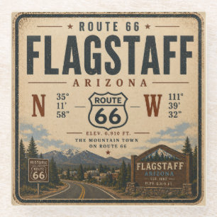 Dessous-de-verre En Verre Cabane Route 66 de Flagstaff