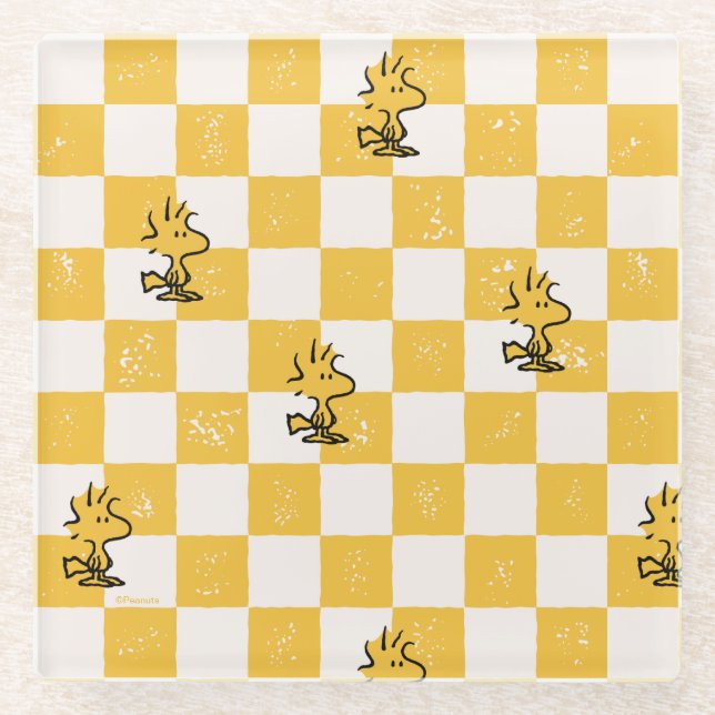 Dessous-de-verre En Verre cacahuètes | Drapeau À damiers bois (Devant)