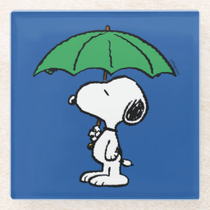 Dessous-de-verre En Verre cacahuètes   Parapluie vert Snoopy