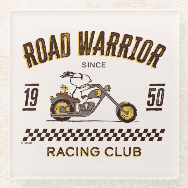 Dessous-de-verre En Verre cacahuètes | Snoopy & Woodstock Road Warriors (Devant)