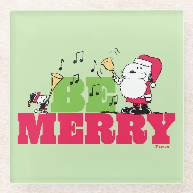 Dessous-de-verre En Verre cacahuètes | Sois Joyeux Noël (Devant)