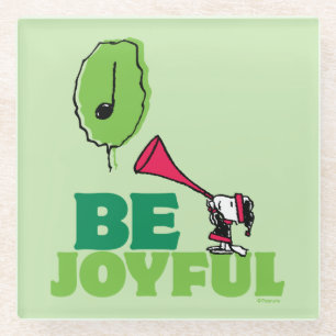 Dessous-de-verre En Verre cacahuètes   Woodstock Soyez Joyeux