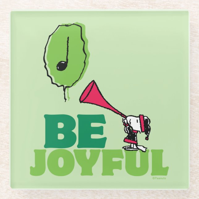 Dessous-de-verre En Verre cacahuètes | Woodstock Soyez Joyeux (Devant)