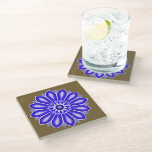DESSOUS-DE-VERRE EN VERRE CADEAU DE FLEURS POUR LA FILLE DE MÈRE AMIE DE SOE