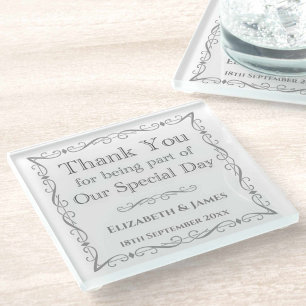 Dessous-de-verre En Verre Cadeau pour les clients Mariages