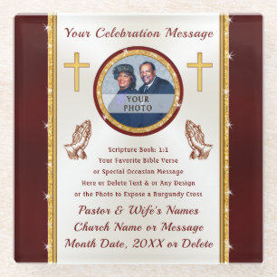 Dessous-de-verre En Verre Cadeaux Pasteur Personnalisé, Dessous de verre ch