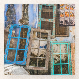 Dessous-de-verre En Verre Cadres de fenêtre colorés
