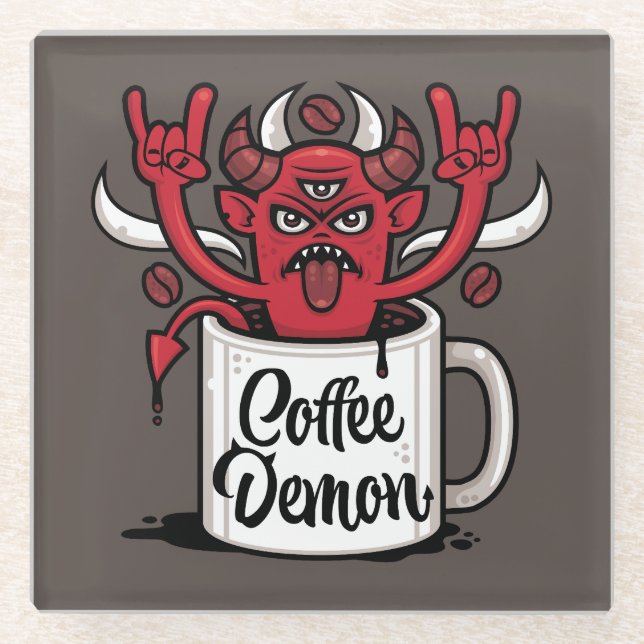 Dessous-de-verre En Verre Café Demon (Devant)