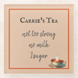 Dessous-de-verre En Verre Café ou thé préférences tasse de thé Personnaliser
