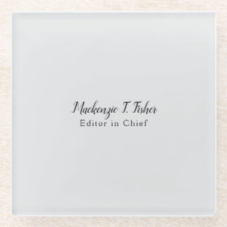 Dessous-de-verre En Verre Calligraphie classique Élégante Plaque Gris simple
