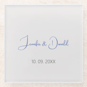 Dessous-de-verre En Verre Calligraphie tendance écriture classique personnel