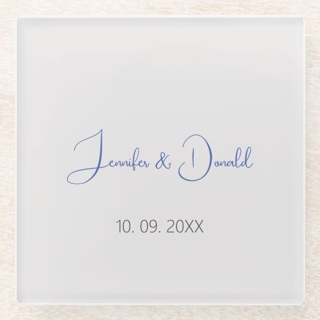 Dessous-de-verre En Verre Calligraphie tendance écriture classique personnel (Devant)