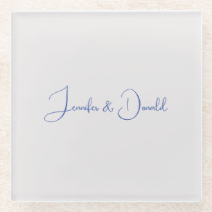 Dessous-de-verre En Verre Calligraphie tendance script classique personnel o