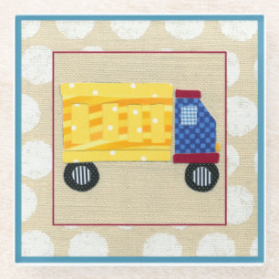 Dessous-de-verre En Verre Camion de vidage pour enfants par Chariklia Zarris