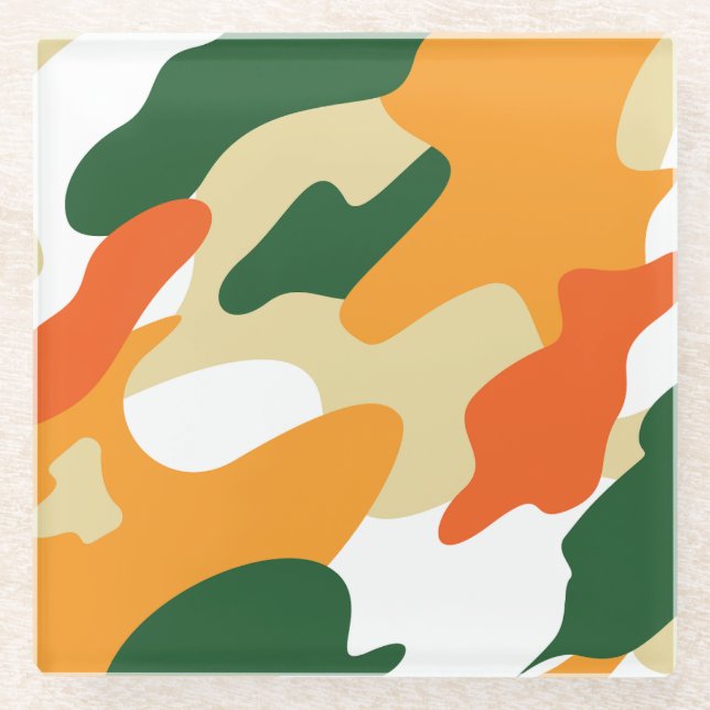 Dessous-de-verre En Verre camouflage (Devant)