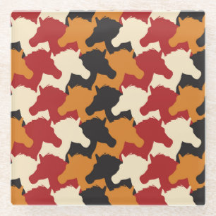 Dessous-de-verre En Verre Camouflage tête de licorne, répétition motif.