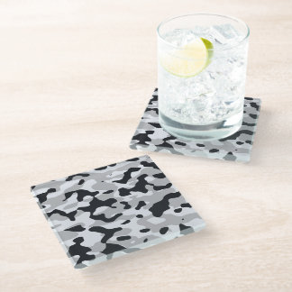 Dessous-de-verre En Verre Camouflage urbain à haut contraste
