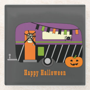 Dessous-de-verre En Verre Camper RV Halloween